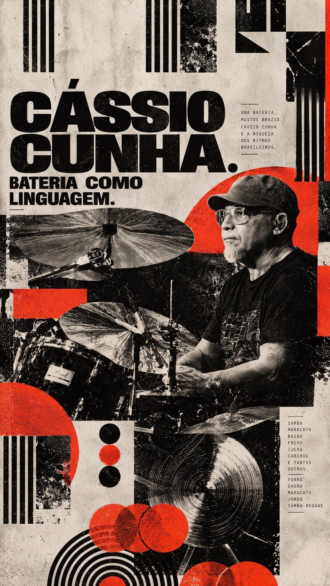 Poster Cássio Cunha. Bateria como Linguagem. – Colab ORITMO.com