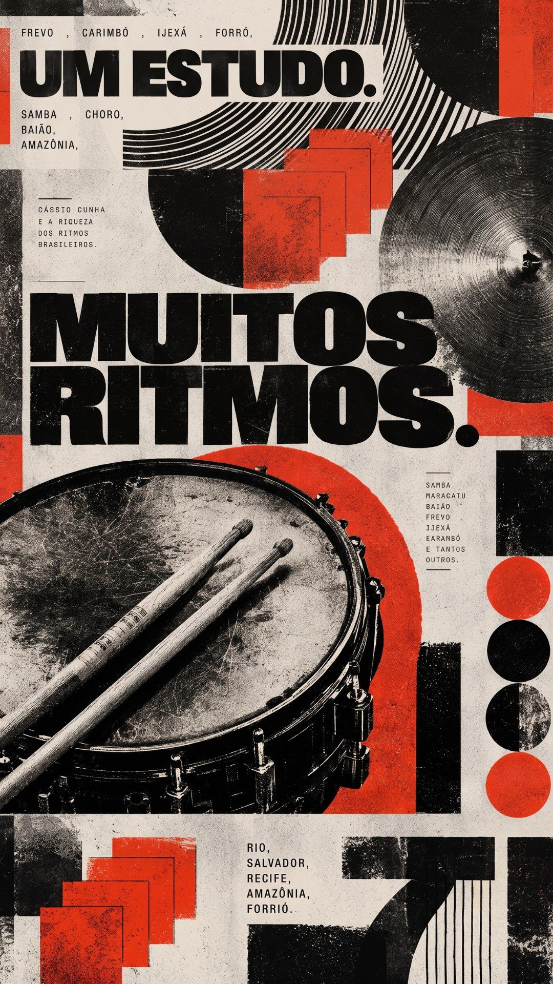 Poster Um Estudo. Muitos Ritmos. – Colab ORITMO.com x Cássio Cunha